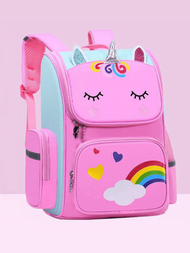 Mochila de la escuela primaria con diseño de unicornio y dibujos animados, mochila del espacio para niños, bolsa de jardín de infantes con gran capacidad
