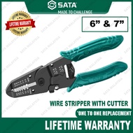 SATA Wire Stripper with Cutter 6" 7" Electrician Tools Sata Tools Wire Cutter Cable Cutter Pemotong 
