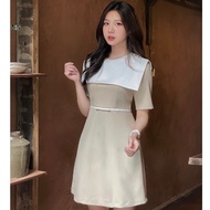 Sera Dress A shape female Dress with Sailor neck with bow tie, high quality Japanese cross-Dress for women VVND032401 Designer Goods By Germe