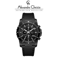 [Official Warranty] Alexandre Christie 6141MCLIPBA Leather Strap 44mm Men Chronograph Watch Water Re