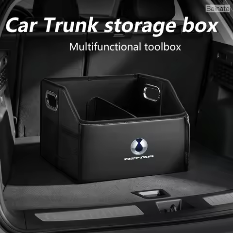 Car Trunk Storage Box, For DENZA B5 B8 D9 X, N7, N8 D9 2024 2025 2026 Leather Storage Box, Folding O