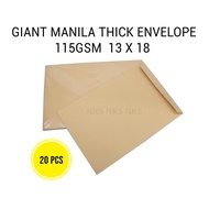 GIANT MANILA THICK ENVELOPE 115GSM 13 X 18 (20PCS)