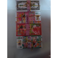1 pc - 5 small bundles.Paper money for the deceased, Hong Kong dollars, US dollars, and RMB; paper m