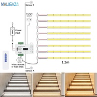 5-20 Steps Sensor LED Stair Light PIR Motion COB Strip 1.2m with Plug Indoor Staircase Lighting Warm