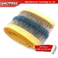 1Lot 100PCS 1/4W 4.7K 1/4W-4.7K ohm 4.7Kohm Metal Film Resistor 0.25W 1% High Quality