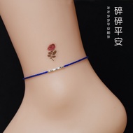 [Promosi Terbaik] Gelang Kaki Perak Tulen 999 Sterling Silver Fragments Peace untuk Wanita, Gelang K
