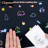 C5GOON Scratch Art Set, 100Pcs Rainbow Magic Scratch Paper with 2 Wooden Stylus for Easter Party Gam