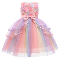 Girls Flower Dress Sleeveless Flower Girl Halloween Costume Children Christmas Birthday Party Prince