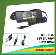 Adapter Charger Laptop Toshiba Portege M300 R205 R500 S100 - 15V 5A 75W 6.3x3.0mm