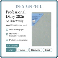 Midori Professional Diary 2026 A5 Slim Weekly Planner – Japanese Vertical Layout, Premium MD Paper, 