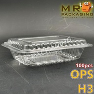 OPS - H3 - BENXON Plastic Tray [ 100pcs± ] Bakery Disposable Plastic Clear Food Box - Bekas Makanan 