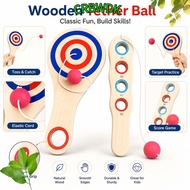 CRBWDK Tether Ball Paddle, Wood Elastic Cord Elastic Skill Ball, Gifts Tethered Ball Hand Eye Coordi