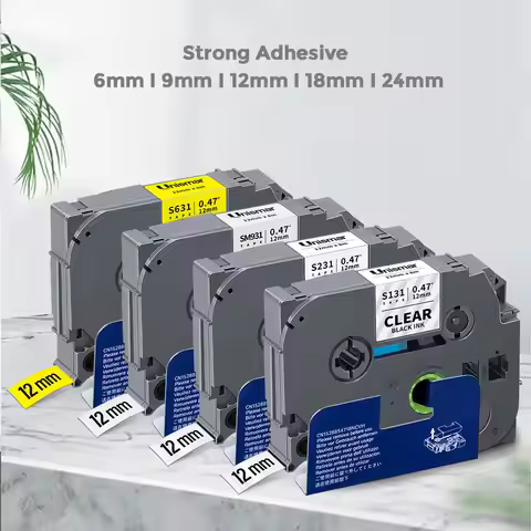 6/9/12/18/24mm TZe S231 Label Compatible for Brother TZ Strong Adhesive Tape TZeS231 TZeS241 TZeS251