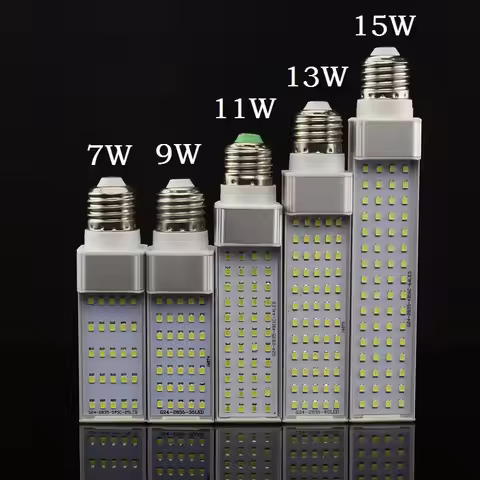 Lampada E27 G24 G23 7W 9W 11W 13W 15W Horizontal Plug lamp SMD2835 Bombillas LED PL Corn Bulb Spot l