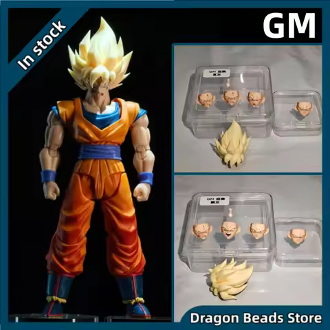 【ship Immediately】Dragon Ball SHF GM Studio Goku Head Sculpture Accessory Pack Bleached Hair Solid C