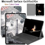 Microsoft Surface Go 3 / Go 2 / Go 10'' inch Tablet Casing High-end PU Leather Case Coloured Drawing Flip Ultra-thin Shockproof Multi-angle Support Stand Cover