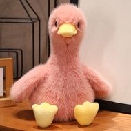 JOJO CASTLE Kawaii Simulation Yellow Duck Plush Toy 35/45cm White Pink Black Long Hair Duck Plush Do