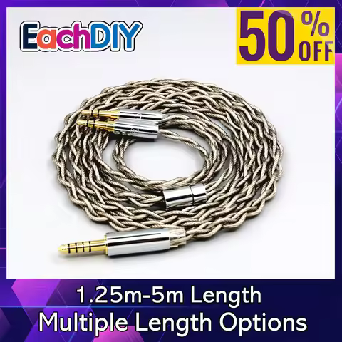 99% Pure Silver + Graphene Silver Plated Shield Earphone Cable For Hifiman Sundara Ananda HE1000se V