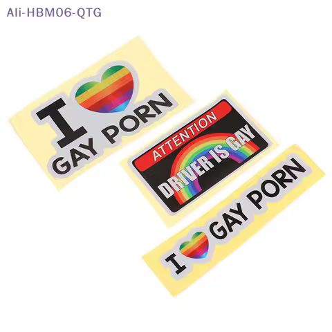 [New] 1Pc I LOVE GAY PORN Car Stickers Reflective Personality Car Stickers Gay Funny Stickers