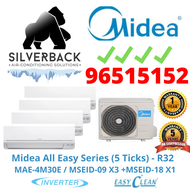 MIDEA ALL EASY SERIES (5 TICKS) SYSTEM 4 AIRCON WITH INSTALLATION