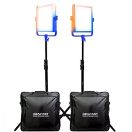 Pro Series LED1000 Bi-Color LED 2 Light Kit with V-Mount Battery Plates and Light Stands