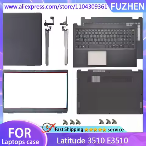 New Cover For Latitude E3510 3510 LCD Rear Cover/Front Frame/Palm Pad Keyboard/Bottom Cover/Hinge 08