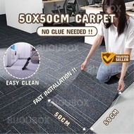 BijouBox 50x50CM Non-Slip Carpet Tiles Noise Reducing Floor Mat | Office Carpet Tiles | Karpet Pejab