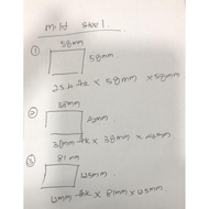 MILD STEEL PLATE (25.4 mm thk x58mm x 58mm & 30mm thk x 38mm x 42mm & 12 mm thk x 81mm  x125mm)