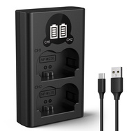 K&F Concept NP-W235 Battery Charger with Dual-slot and LCD Screen, Micro USB and Type-C Charger for 