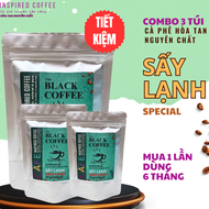 (Combo 3 túi) Cà phê đen hòa tan sấy lạnh Black coffee Special cafe hòa tan cao cấp Robusta & Arabic
