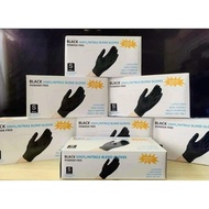 Powder-free black gloves - Powder-free black rubber gloves used in making coffee and milk tea - Da N