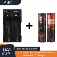 AWT C2 li-ion battery charger With AWT 18650 3500mah 35A Rainbow battery