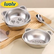 LUOLV Children Food Container, Anti Scalding Cute Bear Design Kid Meal Bowl, Portable 350ML Capacity
