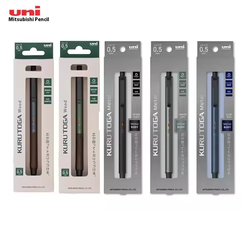 Uni Kuru Toga Wooden Metal Mechanical Pencil​ M5-KW/KH 0.5MM ​Heavy Duty Automatic Pencil Back To Sc