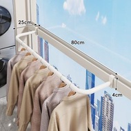 陽臺晾衣架家用窗框戶外飄窗簡易晾曬置物架小型室內欄杆衣服掛架