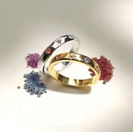 Open on Museum - Simply and Shine (Sunset Edition) แหวนเงินแท้ประดับด้วยพลอย 3 สี 3 ชนิด