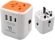 BPYSD More Functions, Power Plug Adapter - International Travel - 2 USB ports in over 150 countries - 110-250 volt adapter - (1 pack) orange (Color : Orange)