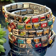 Random 18pcs Italian Bracelet Charm A Bracelet DIY Italian Module Splicing Bracelet