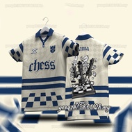 New Design Baju Chess Jersey Custom Name Baju Raya 2024 Retro Collar Jersey Lelaki Kanak Kanak Stree