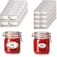 com-four® 96 Jam Labels – Stickers for Pots to Write On – Oval 7 x 4 cm and 5 x 3 cm – Self-Adhesive