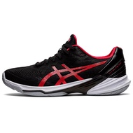 100% original Asics Sky Elite FF MT 2 โตเกียว Sneakers 1051A072-701 สวมกันลื่นรองเท้าวอลเลย์บอลมืออาชีพต่ำด้านบนสีแดงสีดำ