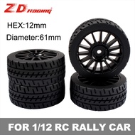 ZD Racing 2PCS 12mm Hex Rubber Tires for 1/12 RC Racing Drift Car Compatible with ZD Racing RX12 Ori
