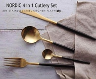 (FINE DINING ATMOSPHERE) CashewBoy 4pcs 4 pcs Nordic 4 in 1 304 Stainless Steel Kitchen Flatware Cut