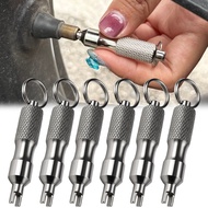 Motorcycle Stainless Steel Valve Core Remover Wrench Keychain Portable Car Tyre Valve Remover Tool #