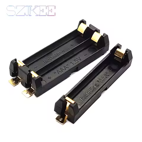 AAA Battery Holder AAA SMT Battery Box With Bronze Pins Lithium Battery Spring Box 1/2 Slot Power Ba