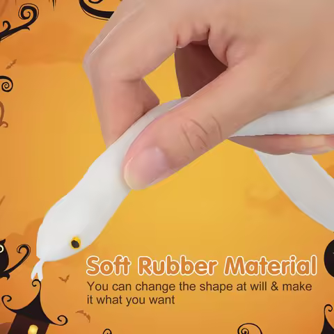 White Rubber Snake Realistic Fake Snake Educational Snake Halloween Prank Props Halloween Party Deco