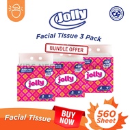 [3 PACK] Jolly Facial Tissue Tisu Wajah 2 Ply 560 Sheet