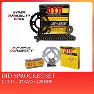 100% ORIGINAL DID SPROCKET SET LC135 428AD / 428HDS