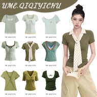 Green Top Summer Clothes Slim Top