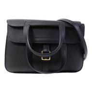 HERMES Clemence皮革Halzan 25手挽肩背兩用袋Noir